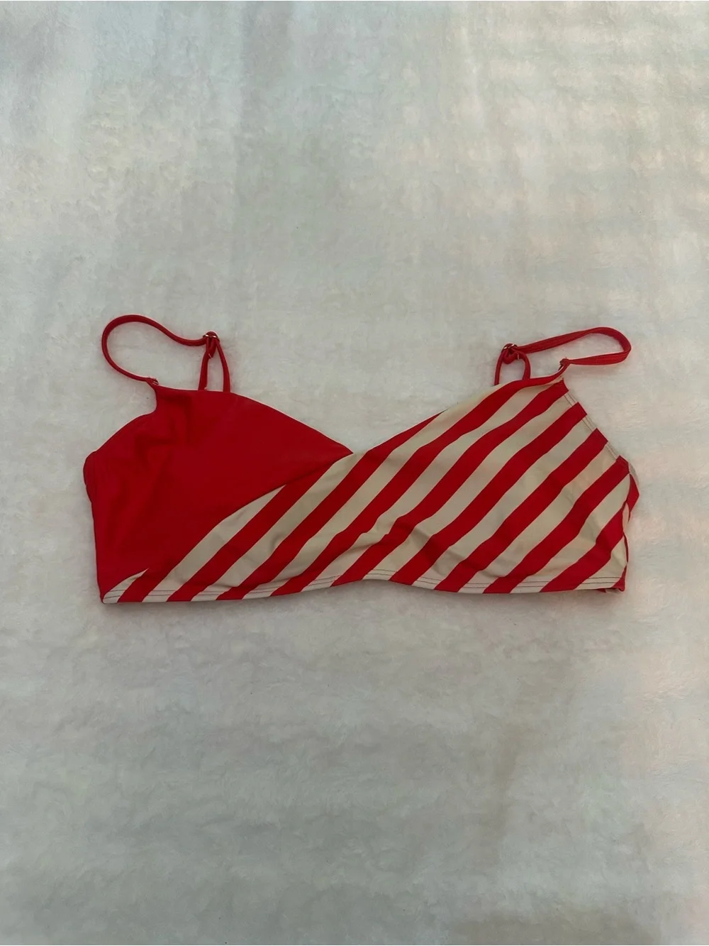 SummerSalt Red & Cream The Marina Stripe Bikini Top Size 8 39062